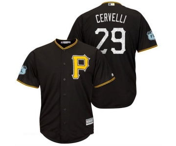 Men's Pittsburgh Pirates #29 Francisco Cervelli Black 2017 Spring Training Stitched MLB Majestic Cool Base Jersey