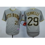 Men's Pittsburgh Pirates #29 Francisco Cervelli Gray Cool Base Jersey