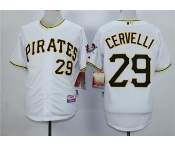 Men's Pittsburgh Pirates #29 Francisco Cervelli White Cool Base Jersey