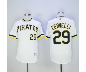 Men's Pittsburgh Pirates #29 Francisco Cervelli White Pullover 2016 Flexbase Majestic Baseball Jersey