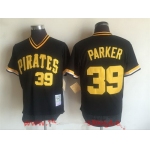 Men's Pittsburgh Pirates #39 Dave Parker Black Mesh Batting Practice Throwback Jersey By Mitchell & Ness