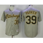 Men's Pittsburgh Pirates #39 Dave Parker Gray Pinstripe 1997 Throwback Turn Back The Clock MLB Majestic Collection Jersey