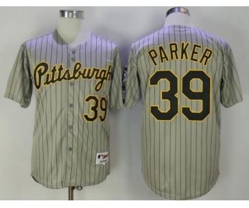 Men's Pittsburgh Pirates #39 Dave Parker Gray Pinstripe 1997 Throwback Turn Back The Clock MLB Majestic Collection Jersey