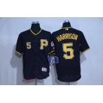 Men's Pittsburgh Pirates #5 Josh Harrison Black 2016 Flex Base Majestic Stitched MLB Jersey