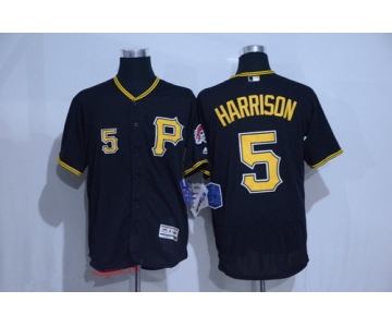 Men's Pittsburgh Pirates #5 Josh Harrison Black 2016 Flex Base Majestic Stitched MLB Jersey