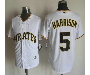 Men's Pittsburgh Pirates #5 Josh Harrison Home White 2015 MLB Cool Base Jersey