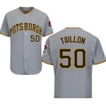 Men's Pittsburgh Pirates #50 Jameson Taillon Gray Road Cool Base Baseball Jersey