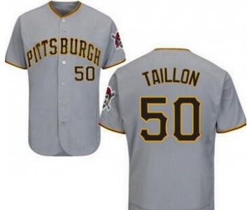 Men's Pittsburgh Pirates #50 Jameson Taillon Gray Road Cool Base Baseball Jersey