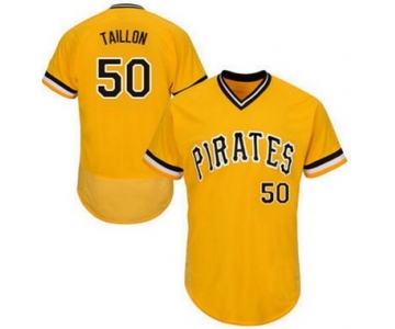 Men's Pittsburgh Pirates #50 Jameson Taillon Yellow Pullover 2016 Flexbase Majestic Baseball Jersey