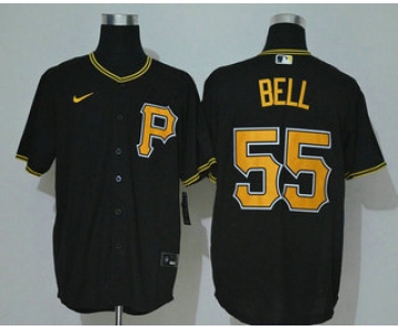 Men's Pittsburgh Pirates #55 Josh Bell Black Stitched MLB Cool Base Nike Jersey