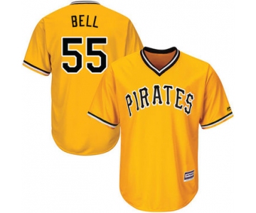Men's Pittsburgh Pirates #55 Josh Bell Gold Cool Base Stitched Baseball Jersey
