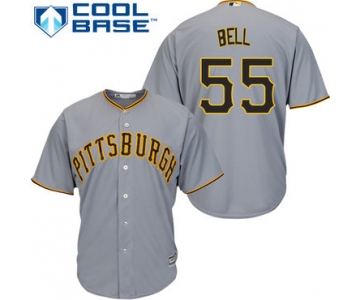 Men's Pittsburgh Pirates #55 Josh Bell Grey Cool Base Stitched Baseball Jersey