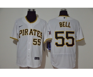 Men's Pittsburgh Pirates #55 Josh Bell White Stitched MLB Flex Base Nike Jersey