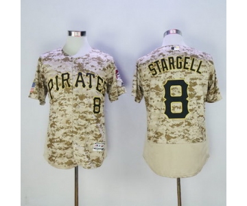 Men's Pittsburgh Pirates #8 Willie Stargell Retired Camo 2016 Flexbase Majestic Baseball Jersey