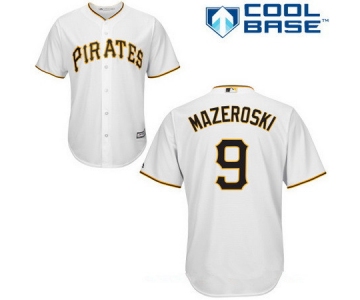 Men's Pittsburgh Pirates #9 Bill Mazeroski White Home Stitched MLB Majestic Cool Base Jersey