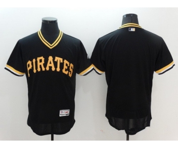 Men's Pittsburgh Pirates Blank Black Pullover 2016 Flexbase Majestic Baseball Jersey