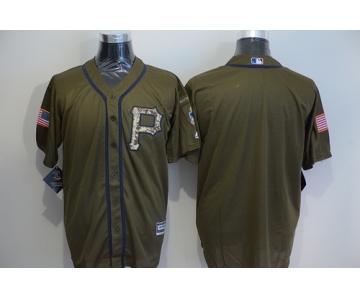 Men's Pittsburgh Pirates Blank Green Salute to Service Majestic Baseball Jersey