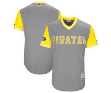 Men's Pittsburgh Pirates Blank Majestic Gray 2018 Players' Weekend Authentic Team Jersey