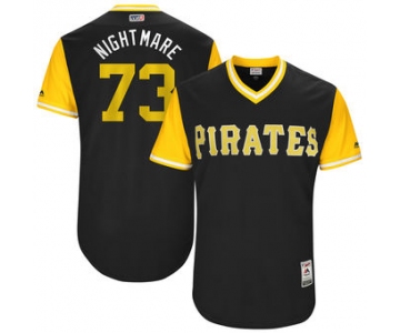 Men's Pittsburgh Pirates Felipe Rivero Nightmare Majestic Black 2017 Players Weekend Authentic Jersey