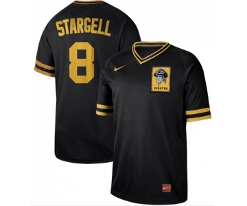 Pirates #8 Willie Stargell Black Authentic Cooperstown Collection Stitched Baseball Jersey