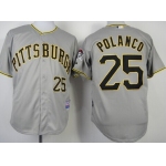 Pittsburgh Pirates #25 Gregory Polanco Gray Jersey