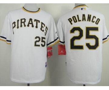 Pittsburgh Pirates #25 Gregory Polanco White Pullover Cool Base Jersey