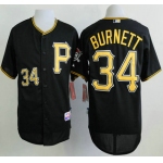 Pittsburgh Pirates #34 A. J. Burnett Black Jersey