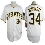 Pittsburgh Pirates #34 A. J. Burnett White Jersey