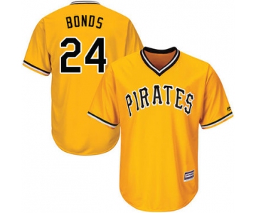 Size 4XL Pirates #24 Barry Bonds Gold Cool Base Stitched Baseball Jersey