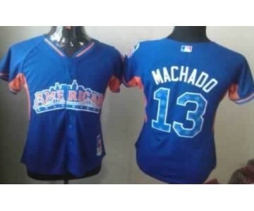 Baltimore Orioles #13 Manny Machado 2013 All-Star Blue Womens Jersey