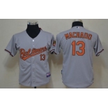 Baltimore Orioles #13 Manny Machado Gray Kids Jersey