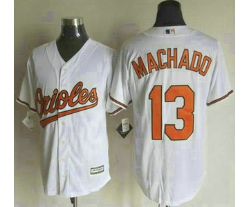 Men's Baltimore Orioles #13 Manny Machado Home White 2015 MLB Cool Base Jersey