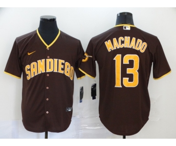 Men's San Diego Padres #13 Manny Machado Brown Stitched MLB Cool Base Nike Jersey