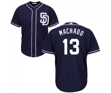 Men's San Diego Padres #13 Manny Machado Navy Blue New Cool Base Stitched Baseball Jersey