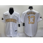 Men's San Diego Padres #13 Manny Machado White 2022 All Star Stitched Cool Base Nike Jersey