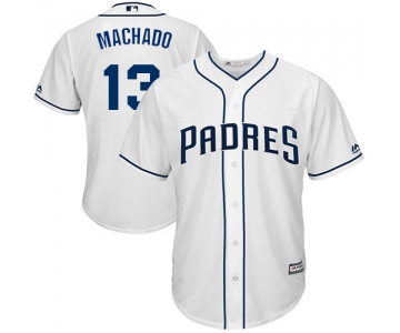 Men's San Diego Padres #13 Manny Machado White New Cool Base Stitched Baseball Jersey