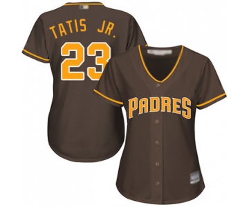 San Diego Padres #23 Fernando Tatis Jr. Brown Alternate Women's Stitched Baseball Jersey