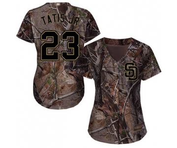 San Diego Padres #23 Fernando Tatis Jr. Camo Realtree Collection Cool Base Women's Stitched Baseball Jersey