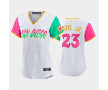 Women's San Diego Padres #23 Fernando Tatis Jr. White 2022 City Connect Cool Base Stitched Baseball Jersey(Run Small)