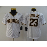 Youth San Diego Padres #23 Fernando Tatis Jr. White Stitched MLB Cool Base Nike Jersey
