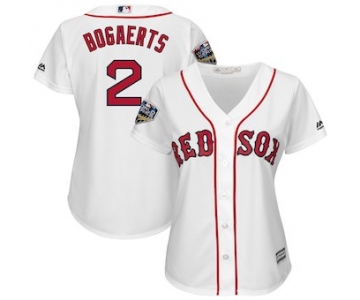 Women's Boston Red Sox 2 Xander Bogaerts Majestic White 2018 World Series Cool Base Player Jersey