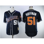 Men's San Diego Padres #51 Trevor Hoffman Navy Blue Throwback Stitched MLB Jersey