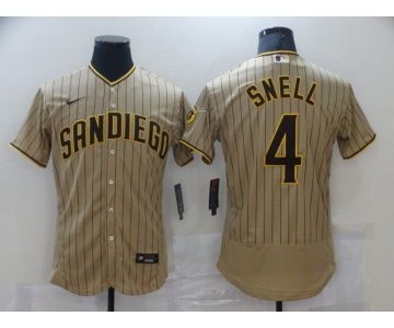 Men San Diego Padres 4 Snell brown stripe Elite 2021 Nike MLB Jersey