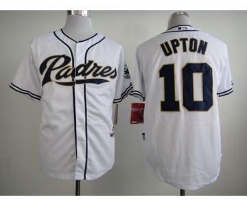 Men's San Diego Padres #10 Justin Upton White Jersey