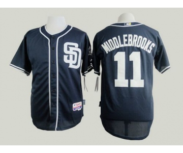 Men's San Diego Padres #11 Will Middlebrooks Navy Blue Jersey