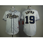 Men's San Diego Padres #19 Tony Gwynn White Cool Base Jersey
