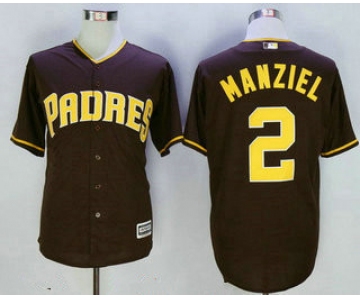 Men's San Diego Padres #2 Johnny Manziel Brown Stitched MLB Majestic Cooperstown Cool Base Jersey