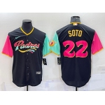 Men's San Diego Padres #22 Juan Soto Black 2022 City Connect Cool Base Stitched Jersey
