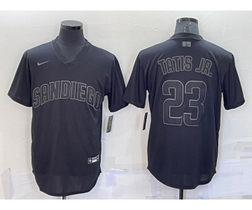 Men's San Diego Padres #23 Fernando Tatis Jr Black Pullover Turn Back The Clock Stitched Cool Base Jersey