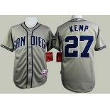 Men's San Diego Padres #27 Matt Kemp Gray Jersey